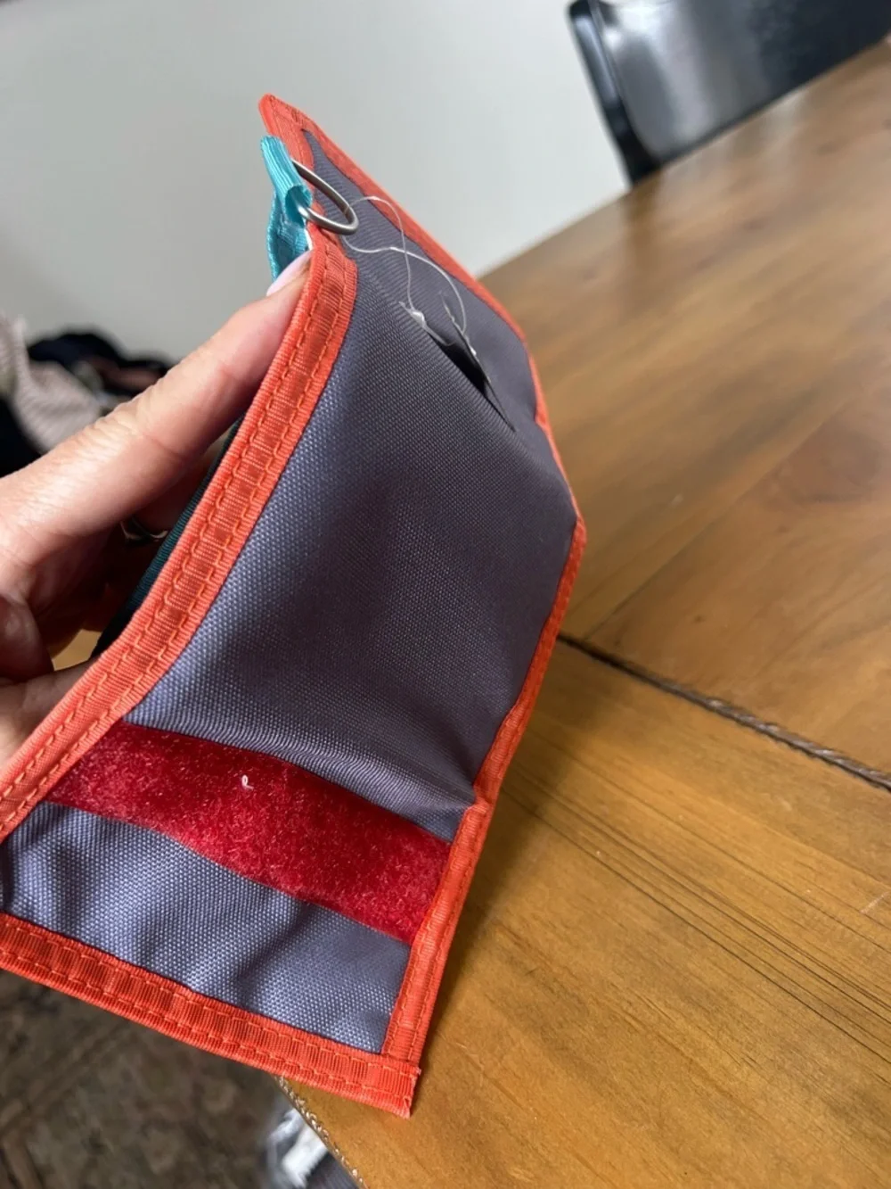 NWT AEO Gray and Orange Trifold Card Wallet